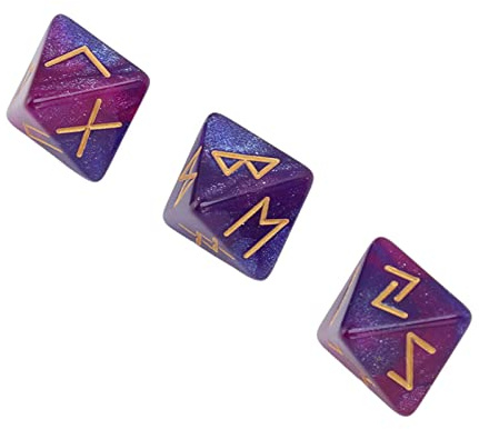 3 St Astrology Learning Prediction Runtärningar Set med 8-sidig Polyedrisk Design i Levande Färger - Mystic Star Themed Divination Tärningar för Vuxna (Lila Blå)