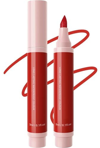Lip Stain Marker Pen, Moisturising Lip Colour Liquid Lip Liner, Long Lasting Waterproof Smudgeproof Natural Effect, Women's Makeup Gift, Matte Colour Appearance，Rose Pink Lip Stain(04, One Size)