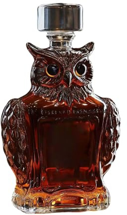NyC766 Bouteille de whisky en forme de chouette avec motif chouette pour hommes, papa, mari, décoration de bar pour les amateurs de whisky