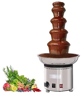 KLYDBMYT Fontana per fonduta di Cioccolato, Macchina per Lava di Cioccolato a Cascata in Acciaio Inossidabile per Matrimoni, Feste (6 Livelli)