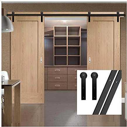 Kit di ferramenta per porta scorrevole da 13 m, sistema a doppia porta per un funzionamento regolare, durevole e facile installazione, perfetto per rinnovare la casa e decorazioni moderne