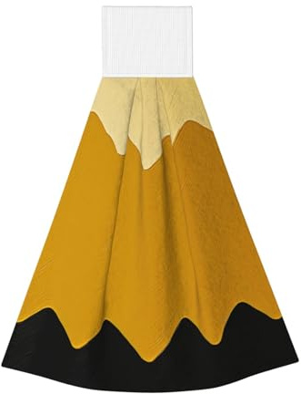 MMSJSBVY Mustard Yellow And Black Coral Fleece Hand Towel, Hanging Absorbent Towel And Household Cleaning Towel, Suitable For Kitchen Utensils, Car Windows, Camping Equipment (45x36cm)