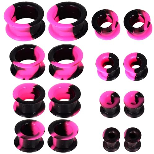 Générique 16 Pièces Écarteur d Oreilles en Silicone, Silicone Tunnel Oreilles Écarteur Tunnels D'oreille en Silicon Tunnels Plugs 6-20mm Écarteur Tunnel Plugs Bijoux pour Homme Femme (Coloré 1)