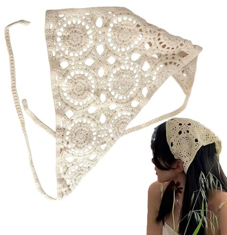 Hårscarf Huvudband, Boho Damhårscarf, Virkade Daisy Blommor Anti-Slip Elastisk Lättvikts Bandana För Festival Western Kläder Flätor Cowgirl Yoga