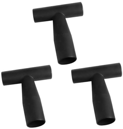Poignées de Pelle en Plastique Noir, Lot de 3, Poignée T | Remplacement Compatible Pelle à Neige et Bêche, Prise Confortable, Accessoires Jardinage pour Outillage de Creusage