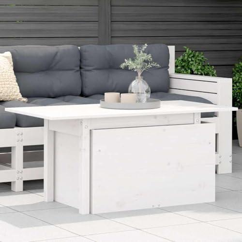 XINCXIN Gartentisch, Balkon Couch korbsessel Outdoor gartensessel Garden Furniture Geeignet für Balconies Yard Garden patios Weiß 100x50x75 cm Massivholz Kiefer
