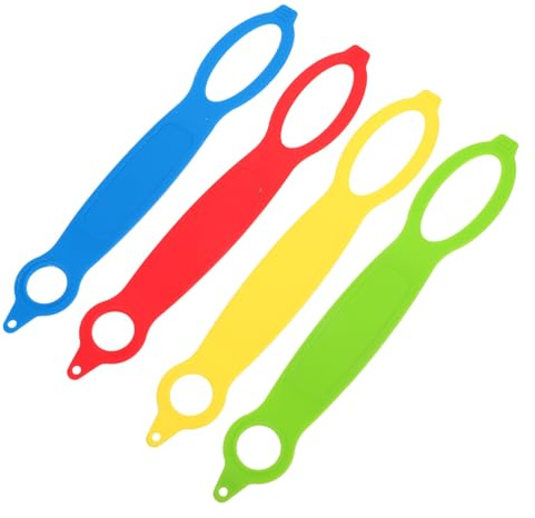 MUELODSIC Sangle à Boucle Élasticité pour Bouteille d'eau en Silicone , Lot de 4 Pièces Large Application , pour Randonnée et Course