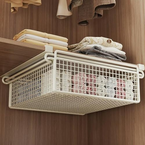 Piceioep Kleidung Ausziehkorb Schrank-Organizer-Korb Hängender Ausziehbarer Schublade Unter Regal Aufbewahrungskorb Multifunktional Rostfrei Kleiderschrank Aufbewahrungsregal