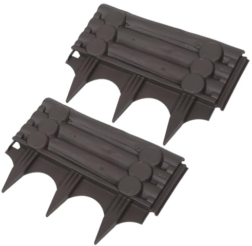 SHINEOFI Lot de 2 Clôtures Décoratives Extérieures en Plastique Imitation Bois Bordure de Jardin Résistante aux Intempéries Hauteur Moyenne pour Protection de Parterres de Fleurs et