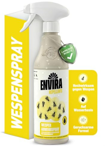 Envira Wespen Spray 500ml - Wespenvertreiben - Spray mit Langzeitwirkung - Abwehrmittel für Wohnung, Dachboden, Garten - Effektive Wespen-Abwehr - Hochwirksam