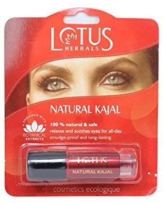 Lotus Herbals Natural Kajal 100% natural & Safe 4 g (Pack of 3)