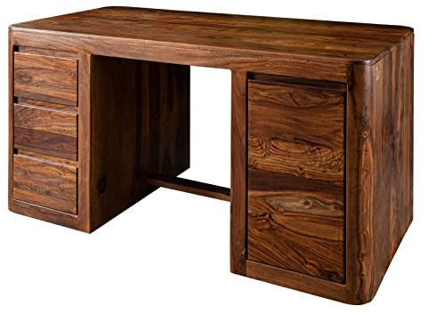 MASSIVMOEBEL24.DE | Toronto Schreibtisch 150x78x75 Sheesham/Palisander, Farbe:Dunkelbraun gewachst, Größe:150x75x78 cm (BxTxH)