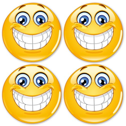 easydruck24de Aufkleber-Set 4 Stk. Smile Smile Ø 5 cm - kfz295