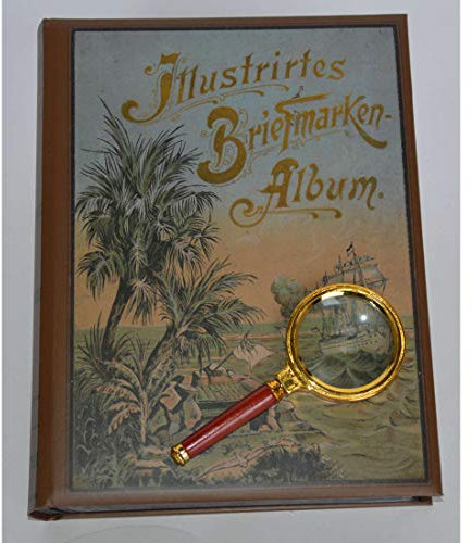 Goldhahn Briefmarkenalbum Einsteckalbum 60 schwarze Seiten Nostalgie-Album Mauritius + GRATIS Lupe Briefmarken für Sammler