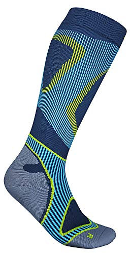 BAUERFEIND Laufsocken Run Performance Compression Socks, 1 Paar Sportsocken (44-46 / XL, Blau)