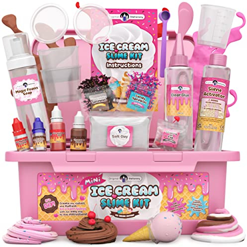 Original Stationery Mini Ice Cream Slime Kit for Girls, Make Ice Cream Slimes, Fun Slime, and Butter Slime, Slime Making Kit for Girls Ages 7-12