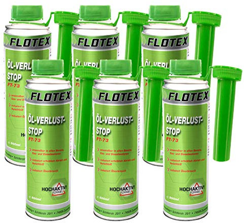 Flotex Öl Verlust Stopp, 6 x 250ml Additiv reduziert Ölverlust