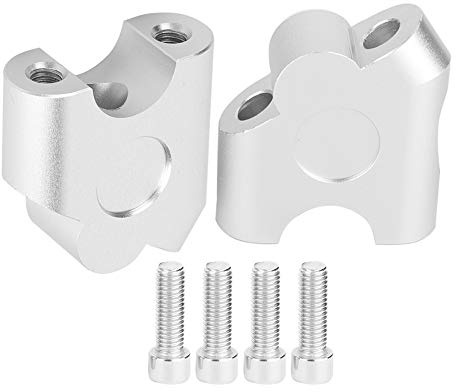 R850R - 22Mm Cnc High Density Aluminum Alloy Universal Motorcycle Handlebar Riser Handlebar Clamp Back Move Mount Adapter (Chrome)