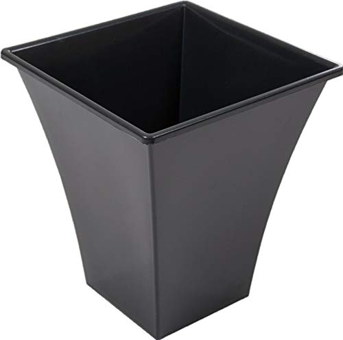 Rammento 4-Pack 31.5cm Tall Square Flared Garden Flower Pots, Black Recycled Plastic | Large Indoor Houseplant Pots/Patio Planters for Herbs & Shrubs | Weather-Resistant Plant Pots & Accessories