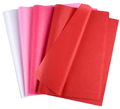 MIAHART Valentinstag Seidenpapier 60 Blatt Sortiertes Geschenkpapier 4 Farben Papier für Valentinstag Basteln