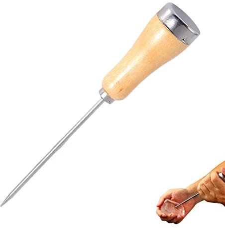 Eispickel,Edelstahl Eispickel Holzgriff,Kleiner Eispickel,Ahle Punch Küche Bar Gadgets für Picknicks Camping und Bars Restaurant