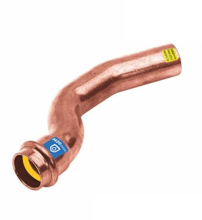 Sanpro Pressfitting Kupfer Bogen Sprungbogen innen - außen, Größe V 18 (Kupfer Gas Wasser Trinkwasser Heizung Sanitär Fittings Fitting Kupferleitung)