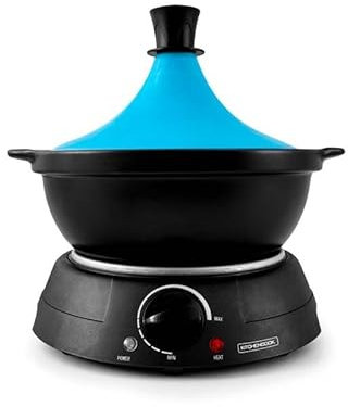Tajine électrique Avec Pot En Terre Cuite Kjine_3 Bleu Kitchencook