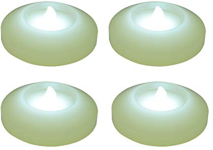 KITOSUN Flameless Floating LED Candles Lights – 3inch Battery Operated Water Activated Flicker LED Tealights for Wedding Centerpieces Vase Pool Decor Natural Wax,150+Hrs (24Pcs Candles, White)