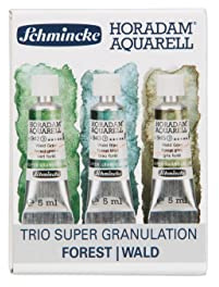 Schmincke HORADAM? AQUARELL, Super granulazione Trio Foresta, tubi da 5 ml, 74 617 097, set di cartone, tonalit? molto forti, colori ad acquerello supergranulari