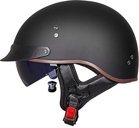 Motorradhelm Halbschalenhelm mit ECE-Zertifizierung Rollerhelm Cruiser Chopper Skateboardhelm Antikollisionshelm Motorradhalbhelm mit Visier für Damen und Herren Erwachsene