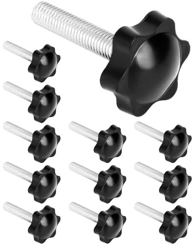 QWORK® 12 Stück sterngriffschraube M8*40MM, klemmschraube, flügelschraube, Rändelschraube Schrauben mit griff