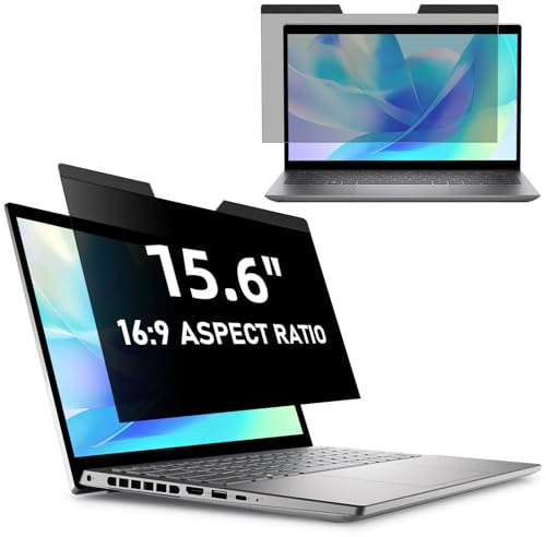 PYS Magnetisch Blickschutzfolie Laptop 15,6 Zoll Anti Spy Blaulicht | Blendfrei Sichtschutz Folie 16:9 Abnehmbarer Sichtschutzfilter Kompatibel mit Lenovo SGIN Dell Acer Samsung Asus Toshiba