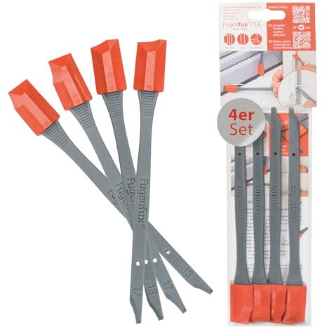 FUGENFUX® F.T.A. Silikon Abzieher und Fugenglätter für Fenster, Türen, Anschlüsse. Für flache, breite Fugen paarweise in Grösse 13 mm und 17mm mit der Revolutionären Zauberspitze