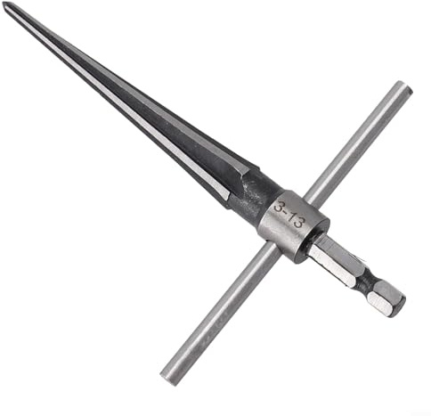 Handreibahle, konische Reibahle, 3–13 mm, tragbare, konische Reibahle mit T-Griff, 6 Rillen, Abschrägung, Schneidbohrwerkzeug