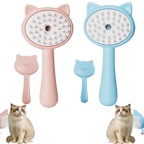 Katzenbürste mit Wasser,Hundebürste Kurzhaar Langhaar,Katzenbürste Mit Wassertank,Fusselbürste Reinigungsbürste mit Essenz Zur Pflege für Massage,Pflege und Haarentfernung (Zwei Stile)