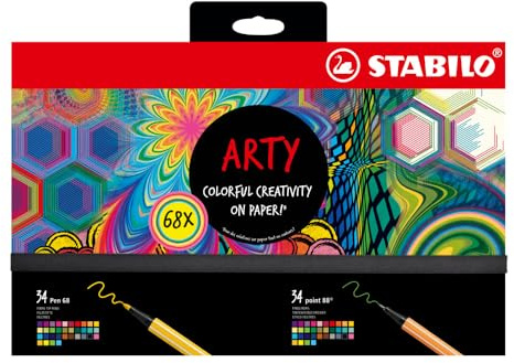 Fineliner stabilo point 88 und stift 68 arty creative | box a 68 stück