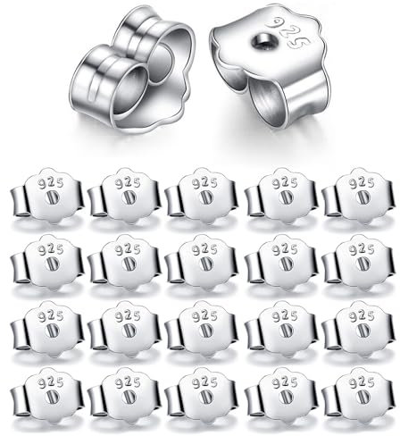 20 Pezzi Farfalline Per Orecchini Argento 925, Farfalline Per Orecchini, Chiusura Orecchini, Orecchini Farfalla