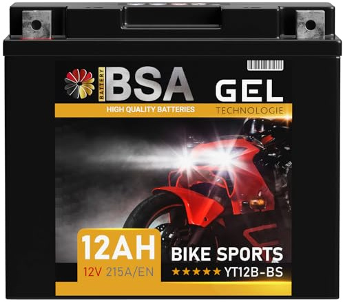 BSA YT12B-BS GEL Motorrad-Batterie 12V 12Ah YT12-B4 51001 51015 GT12B-4