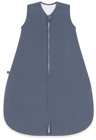 emma & noah Baby Schlafsack 2.5 TOG, Strampelsack für den Herbst und Winter in vielen Farben, Bio-Baumwolle, Oeko-TEX Zertifiziert, Schlafsack für Neugeborene (Essential Blau, 80 cm)