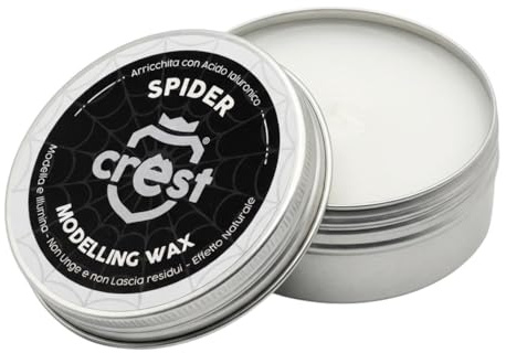 Crest Spider Modelling Haarwachs Herren 100 ml | Starkes Stylingwachs | Modellierwachs für kreative Frisuren | Mit Hyaluronsäure | Nicht fettendes Finish | Made in Italy