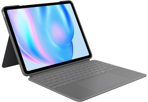 Logitech Custodia con tastiera Combo Touch per iPad Air 11 pollici (M2), iPad Air (4a e 5a generazione - 2020, 2022, 2024) - Tastiera retroilluminata staccabile con kickstand - Grigio, layout QWERTY