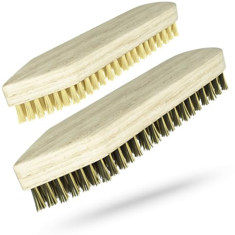 Klangfeiler® 2 Scheuerbürsten Reinigungsbürste aus Holz - Hart & Sehr Hart - Made in Ukraine