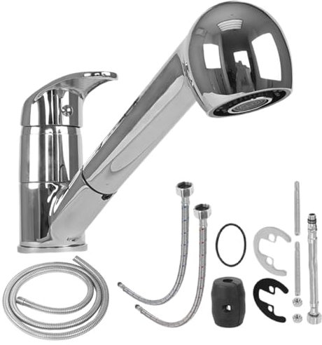 Robinet de cuisine pour camping-car | Robinet de cuisine à poignée unique 1 RV – Robinets d'évier utilitaires pour camping-cars, cinquième roues, camping-cars, remorques de voyage, bateaux