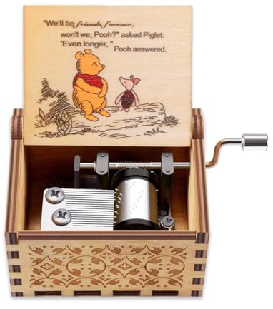 Muzero Gift for Friend Sister Pooh Music Box, Wooden Music Box Long Distance Friendship Gifts for Friends BFF Bestie Coworkers Boyfriend Christmas Birthday Anniversary Play You are My Sunshine