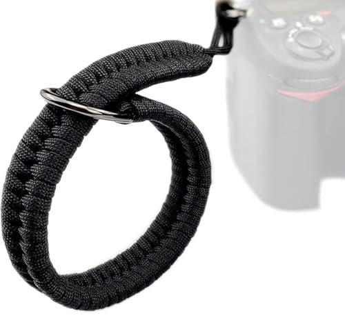 SGERUFZ 1 Pcs Verstellbare Kamera-Handschlaufe aus ultraleichtem Paracord für DSLR-Kameras Schwarz