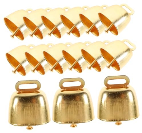 HOMOCONO 15 Stück Kuhglocken Hängeglocken Für Nutztiere Vintage-viehglocken Laute Anti-Verlust-Glocke Für Haustiere Multifunktions-tierglocken