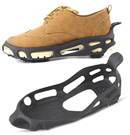 Holibanna Rutschfeste Überschuhe für Eis und Schnee Steigeisen mit Gehärteten Spikes Einfach Anzubringende Kletterüberschuhe für Wandern Laufen und Jagen