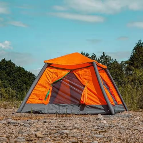 Aufblasbares Zelt im Freien - Campingzelt, Automatisches Wasserdichtes 2 3 4 Personen Outdoor Luft Aufblasbares Zelt mit Luftpumpe und Tragetasche für Faltfischen Winter Sommer Tourismus