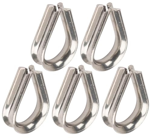 cyclingcolors 5x Guardacabos de Acero Inoxidable A4 Dedales para Cuerda Cable Metalico Abrazaderas Tendedero Cuerda Construcción Náutico, 5mm
