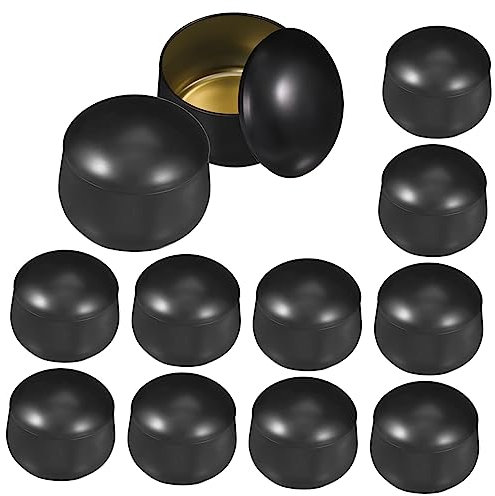 LALAFINA 12pcs 8oz Tinplate Candle Containers with Leak-proof Lids for Storing Scented Candles Square Small Tins for DIY Making and Travel Storage